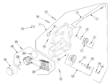 Oil Pan And Lubrication Diagram and Parts List for GT2550 K015-Before-13A2C7P710 Cub Cadet Lawn Tractor